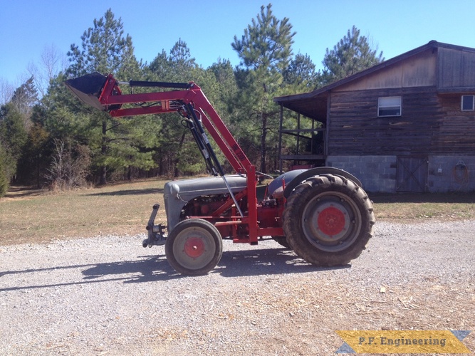 Derrick D. Ford N loader | Ford 9N loader bucket raised