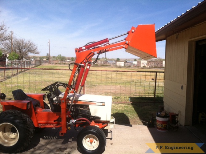 Mike F., Langley, B.C. Canada simplicity 9020 power max loader | simplicity powrmax 9020 compact tractor loader boom raised