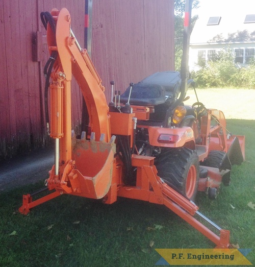 Rob A., Kubota BX2370 Micro Hoe in Hadley, MA | Kubota BX 2370 Micro Hoe rear view by Rob A., Hadley, MA