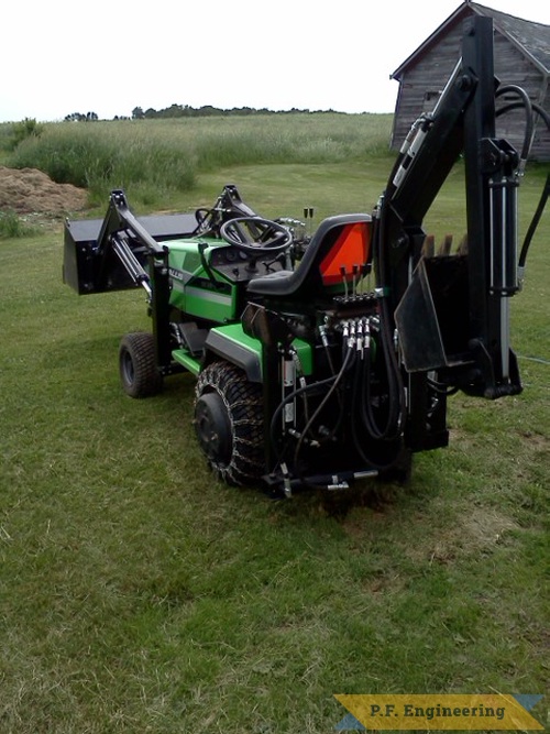 Steve P. Oostburg, WI Deutz Allis loader backhoe | Deutz-allis 1920 backhoe rear view by Steve P., Oostburg, WI