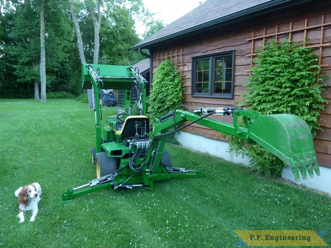 Walter K., Pointe Claire, Quebec. John Deere 318 Micro Hoe and loader | John Deere 318 Micro Hoe Loader with the project supervisor by Walter K., Pointe Claire, Quebec, CN