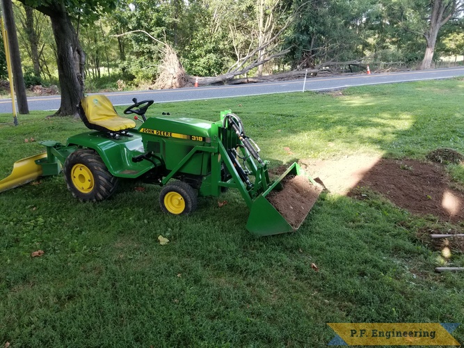Gene H. from Palm, PA - Pin-on Mini Payloader | Built by Gene H. from Palm, PA for his John Deere 318 - right side view