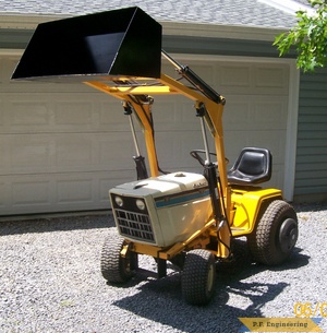 cub cadet  1872 garden tractor loader raised bucket