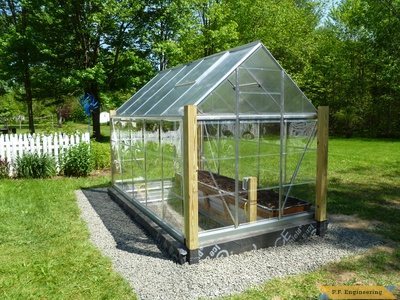 roof is on and vents in.palram 6x10 greenhouse project